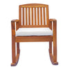 Outdoor Rocking Chair with Cushion, Acacia Wood Patio Rocker for Backyard, Patio, Home, Teak Tone
