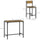 3 Piece Pub Dining Sets, Industrial Dining Table Set for 2, Counter Height Kitchen Table with Bar Stools for Small Space, Rustic Brown