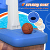 Pool Basketball Hoop Poolside with Ball, Pump for Inground Pools, Swimming Pool Games, Blue