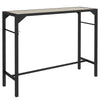 Bar Height Outdoor Table, Patio Bar Table with Built-In Bottle Opener, Plastic Top with Wood Grain, 47.25" x 15" x 39"
