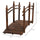 7.5' Fir Wood Garden Bridge Arc Walkway with Side Railings, Perfect for Backyards, Gardens, & Streams, Carbonized