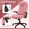 Heated Massage Office Chair, Heated Reclining Desk Chair with 6 Vibration Points, Armrest and Remote, Pink