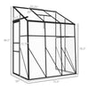 6' x 4' Walk-in Polycarbonate Greenhouse Lean-to Aluminum Green House with Rain Gutter and Foundation, Black