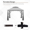 Outdoor Patio Pop Up Canopy Gazebo Shelter with Zipper Netting, Carry Bag, 10.7'x10.7'x8.9', Light Gray