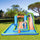 5 in 1 Kids Bounce House with 2 Slides Pool Trampoline Climbing Wall Water Cannon, Outdoor Indoor Inflatable Water Slide, for 3-8 Years Old