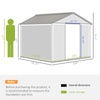 Outdoor Shed Garden Storage Shed Tool Storage Building with 4 Vents and 2 Sliding Doors, 9 x 6 FT, Brown