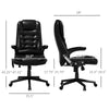 6 Point Vibrating Massage Office Chair with Heat, Massage Chair with Recliner, Padded Armrests & Remote, Black