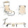 Folding Chaise Lounge Pool Chairs, Set of 2 Outdoor Sun Tanning Chairs with Sunshade Face Guard, Reclining Back for Beach, Yard, Patio, Tan