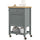 Kitchen Island on Wheels, Rolling Kitchen Cart with Rubberwood Top, Drawer, Wine Rack and Cabinet, Gray