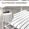 Wooden Rocking Chair Set w/ Foldable Side Table, Outdoor Rocker Chairs w/ Curved Armrests, Slatted Top Table, Supports Up to 352 lbs., White