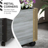 Wooden Raised Garden Bed, Planter with Trellis and Metal Corners, Portable on Wheels, for Patio, Backyard, Deck, Gray