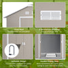 11' x 13' Metal Storage Shed Tin Garden Shed with Double Sliding Doors, 4 Air Vents for Backyard, Patio, Lawn Light Gray