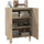 Kitchen Buffte Cabinet, Rattan Kitchen Storage Cabinet, Coffee Bar Cabinet with 2 Rattan Doors & Adjustable Shelves, Natural