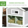 Wooden Chicken Coop with Run for 3-4 Chickens, Hen House with Nesting Box & Removable Tray, Outdoor Poultry Cage, 77.5" x 32.5" x 46", Gray