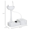 Portable Camping Sink, Handwashing Station Basin with 4.5 Gallon Tank, 6.3 Gallon Recovery Tank, Rolling Wheels & Soap Dispenser, White