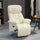 Swivel Recliner, Adjustable PU Leather Upholstered Recliner Chair with Footrest, Padded Arms and Steel Base, Cream White