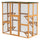 Outdoor Cat House Big Catio Wooden Feral Cat Shelter Enclosure with Large Spacious Interior, 6 High Ledges & Asphalt Roof, 71" L, Orange