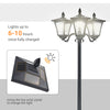 72" Solar Lamp Post Lights Outdoor, Triple-Head Street Vintage Solar Post Lamp, for Backyard, Garden Pathway, Driveway