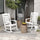 2PCs Outdoor Rocking Chair with Armrests, Fade-Resistant Waterproof HDPE for Indoor & Outdoor, White
