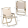 Set of 2 Camping Chair, Lightweight Folding Chair, Portable Armchairs, Perfect for Festivals, Fishing, Beach and Hiking, Khaki