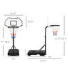 Height Adjustable Basketball Hoop, Portable Basketball Stand, 30" Backboard, Indoor Outdoor Goals Set for Kids Youth Adults