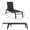 Outdoor Chaise Lounge Chair, Pool & Sun Tanning Chair with 5-Level Reclining Back, Wheels, Thick Iron Frame & Sling Fabric for Beach