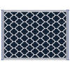 Reversible Outdoor RV Rug, 9' x 12' Patio Floor Mat, Plastic Straw Rug for Backyard, Deck, Picnic, Beach, Camping, Blue & White