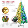 6' Artificial Snow Christmas Trees with Frosted Branches, Warm White or Colorful LED Lights, Steel Base