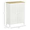 Storage Cabinet with Doors, 2 Adjustable Shelves, Freestanding 3-Tier Storage Cabinet for Living Room, Bedroom & Hallway, White