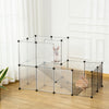 Pet Playpen DIY Small Animal Cage, Portable Plastic Yard Fence for Rabbit, Chinchilla, Hedgehog & Guinea Pig, 14" x 18", Clear