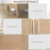 Kitchen Buffte Cabinet, Rattan Kitchen Storage Cabinet, Coffee Bar Cabinet with 2 Rattan Doors & Adjustable Shelves, Natural