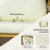 3-Piece Patio Rocking Chair Set with Cushions, Outdoor PE Rattan Wicker Bistro Set with 2 Rocker Chairs, Patio Conversation Set, Cream White