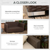 Outdoor Wicker Loveseat, Patio Furniture Couch with Cushions, 2 Seats PE Rattan Sofa, 2 Throw Pillows for Beige