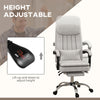 Microfibre Vibration Heated Massage Office Chair, Reclining office Desk Chair with Footrest, Lumbar Support Pillow, Armrest, Light Gray