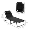 Outdoor Folding Chaise with 4-position Adjustable Backrest, Magazine Pocket, Removable Head Pillow, Gray