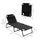 Outdoor Folding Chaise with 4-position Adjustable Backrest, Magazine Pocket, Removable Head Pillow, Gray