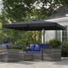 10FT Square Offset Umbrella with Tilt, Crank and Cross Base, Cantilever Patio Umbrella for Garden, Pool, Gray