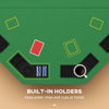 Foldable Poker Table Blackjack Texas Holdem Poker Game Table with Chips Tray & Cup Holders, 47" Octagon, Green