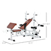 Multi-Position Weight Bench, Full Body Workout Adjustable Strength Training with Leg Developer for Home Gym, White/Brown