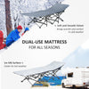 Heavy Duty 2 Person Camping Cot with Mattress for Adults With Portable Carrying Bag, Outdoor Folding Lightweight Sleeping Bed, Grey