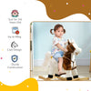 Baby Rocking Horse Toy, Large Riding Horse W/ Realistic Sounds for Kids 3+ Years Old, Boys Girls Gift, Brown