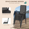8 Pieces Patio Furniture Set with 9Ft Patio Umbrella, Outdoor Dining Table and Chairs, Black