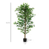 6ft Artificial Tree, Indoor Outdoor Fake Ficus with Pot, for Home Office Living Room Decor