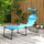 Adjustable Folding Chaise Lounge with 4-position Backrest, Sun Roof, Head Pillow for Patio, Balcony, Outdoor, Light Blue