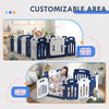 57" x 57" Foldable Baby Playpen, 18 Panels Sturdy Safety Play Yard for Babies and Toddlers, Kids Activity Center with Anti-Slip Base