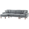 L Shape Sofa, Modern Sectional Couch with Reversible Chaise Lounge, Pillows and Wooden Legs for Living Room, Gray