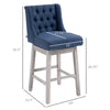 Swivel Bar Stools Set of 2, 30" Bar Height Stools with Linen Upholstery and Button Tufted Design for Kitchen