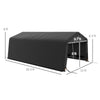 Carport 12' x 20' Portable Garage, Heavy Duty Car Port Canopy with Ventilation Windows and Large Roll-up Door, Black