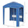 5.8' x 5.8' Cabana Umbrella for Travel, Vented Windows, Ruffles, Carry Bag, Outdoor Umbrella, Blue Strip