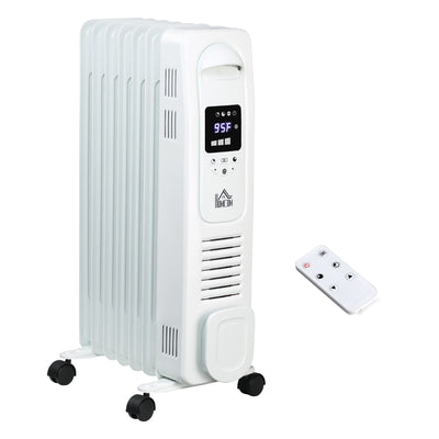 Electric Space Heater, Freestanding 161 Sq. Ft. Heater with 3 Modes, Timer, and Remote, 1500 W, White